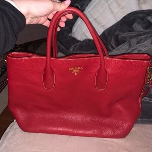 Prada red leather authentic bag